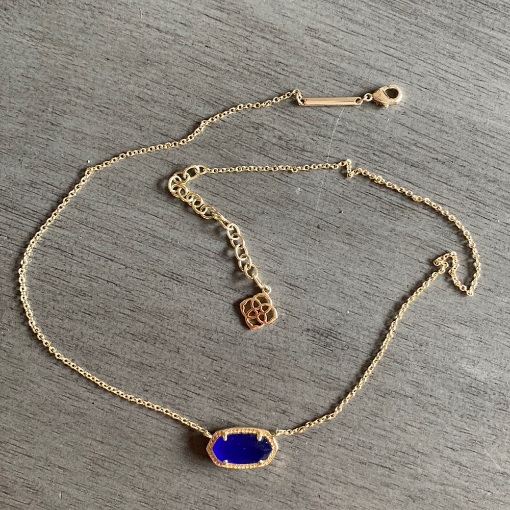 Kendra Scott Elisa Gold Pendant Necklace Cobalt